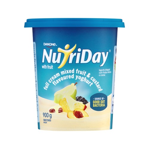 Danone Nutriday Full Cream Mixed Fruit & Custard Yoghurt 900g