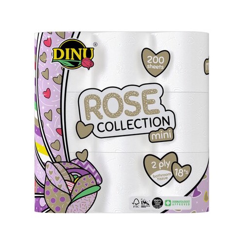 dinu rose collection 2-ply mini toilet paper 18 pack