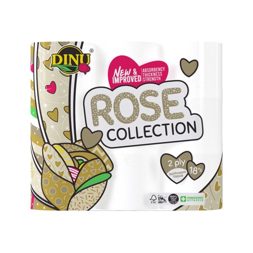 dinu white rose toilet paper 2 ply 18