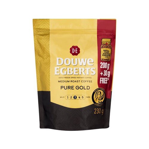 douwe egberts pure gold medium roast instant coffee 230g