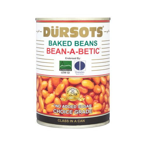 dursots bean-a-betic baked beans 410g