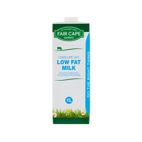 fair cape ecofresh uht long life low fat milk 1l