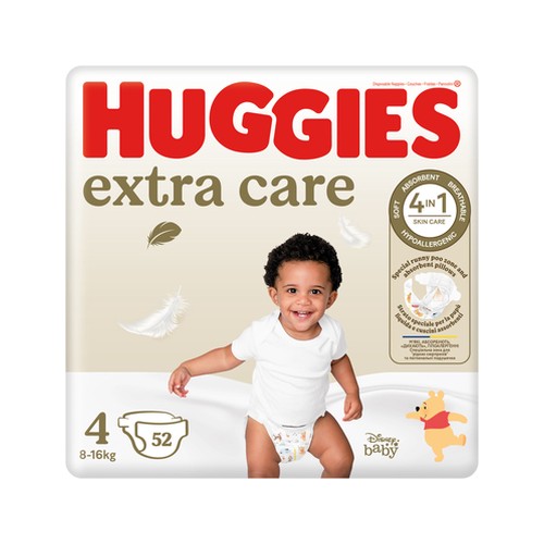Huggies Extra Care Size 4, 52 Nappies