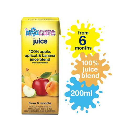 infacare apple apricot & banana juice 200ml