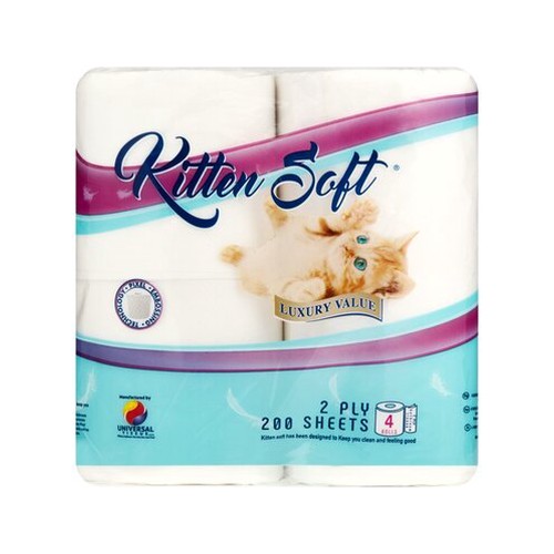 kitten soft 2ply lux value toilet paper 4 pack