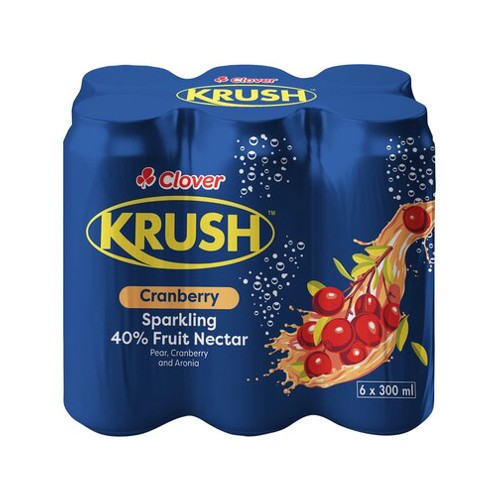 Krush Sparkling Cranberry Juice 6 X300ml