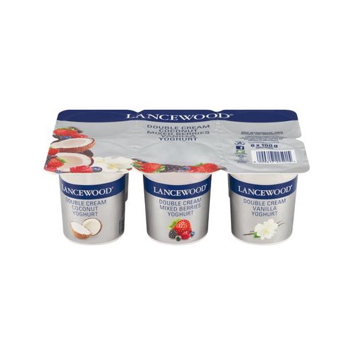 Lancewood Mixed Fruit Double Cream Yoghurt 6 x 100g
