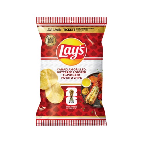 lays canadian grilled buttered lobster flavoured potato chips 120g