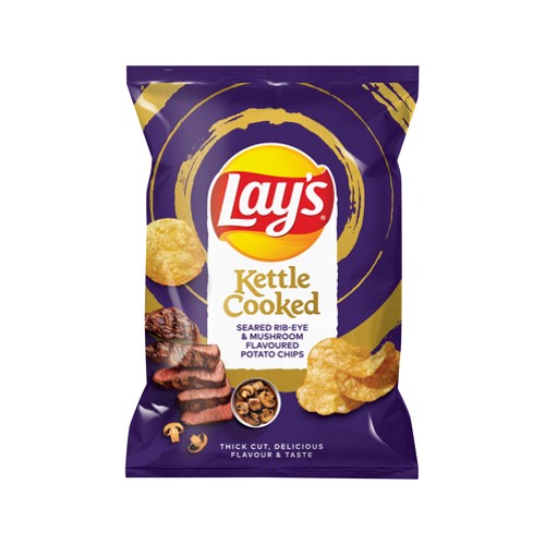 lays seared rib-eye & mushroom kettle cooked potato chips 120g