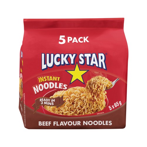 Lucky Star Beef Flavour Instant Noodles 5 pack