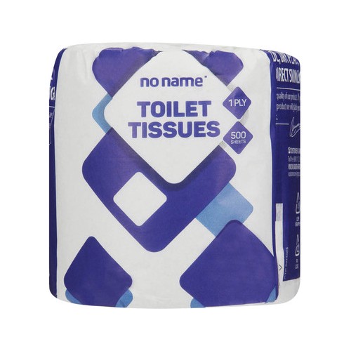 No Name 1 Ply Toilet Tissue 500 Sheets Single