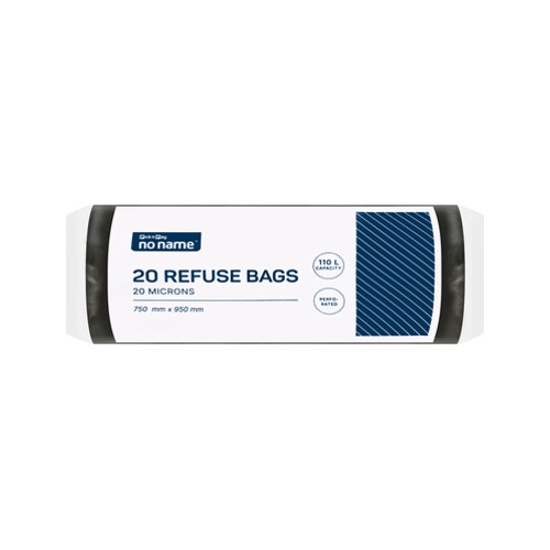 No Name Refuse Bags 750mm x 950mm 20 pack