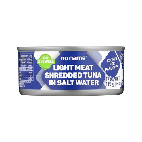 no name shredded tuna in water 170g