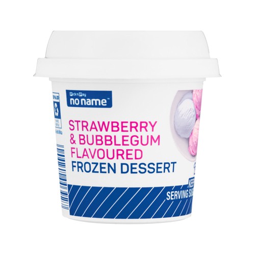 No Name Strawberry Bubblegum Flavoured Frozen Dessert 125ml