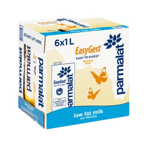 parmalat everfresh easygest lactose free low fat milk 6 x 1l