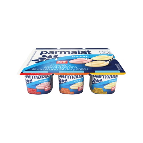 parmalat strawberry apricot & banana dairy snack 6 x 100g