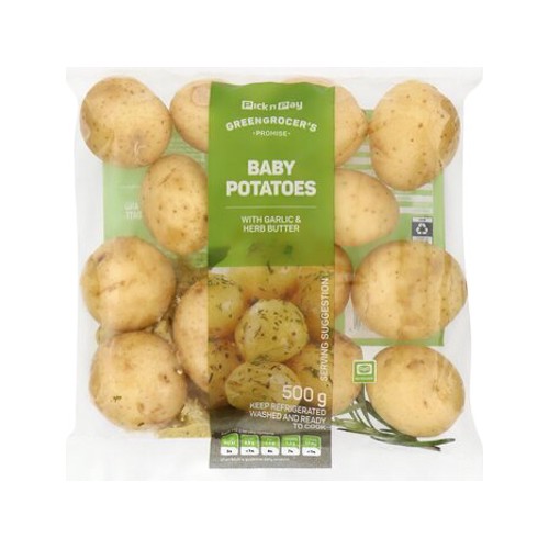 pnp baby potatoes with garlic & herb butter 500g