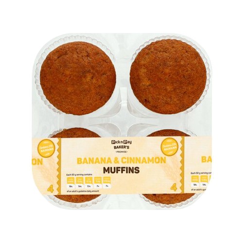 pnp banana & cinnamon muffin 4 pack