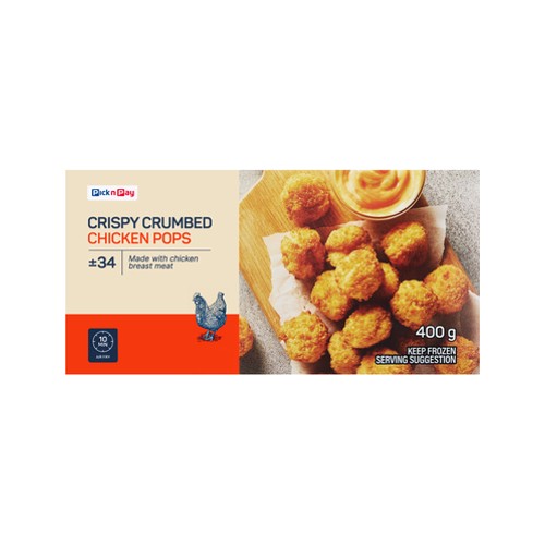 Pnp Crumbed Chicken Pops 400g