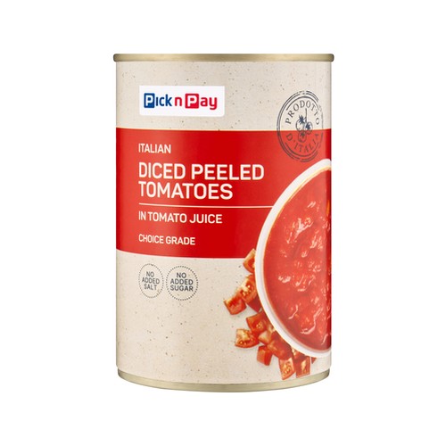 pnp live well diced peeled tomatoes 400g