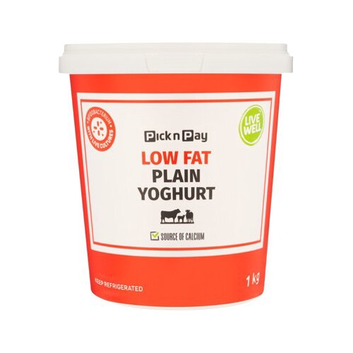Pnp Live Well Low Fat Plain Yoghurt 1kg