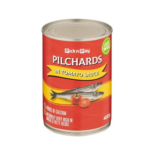 pnp live well pilchards in tomato sauce 400g