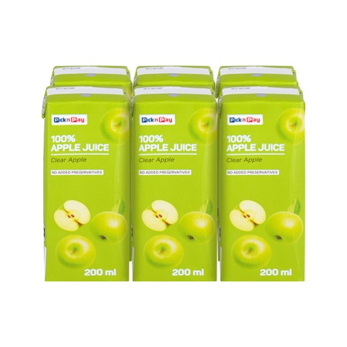 Pnp Long Life Apple Juice 200ml x 6