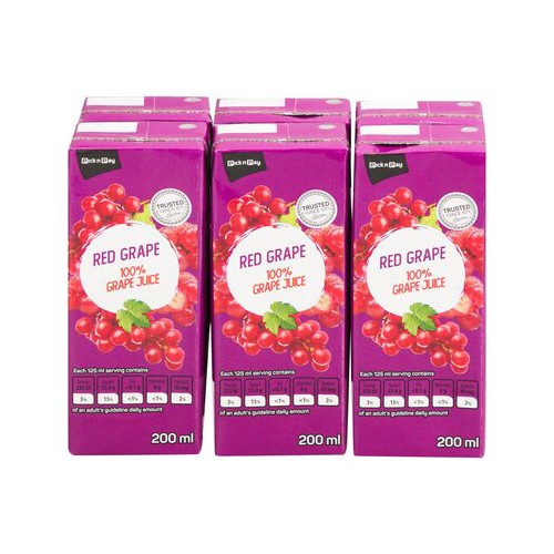 Pnp Long Life Red Grape Juice 200ml x 6