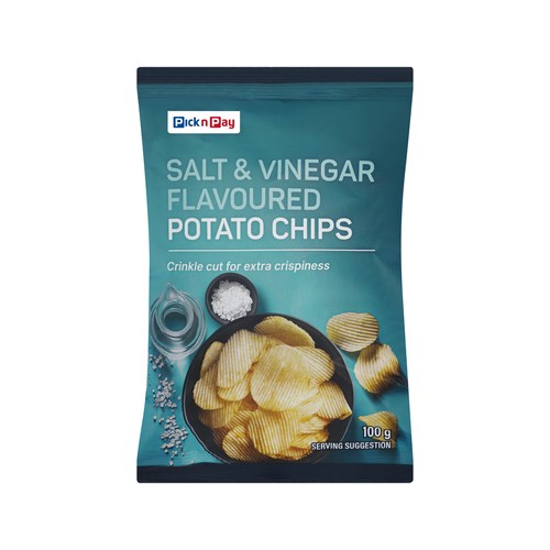 pnp salt & vinegar flavoured potato chips 100g