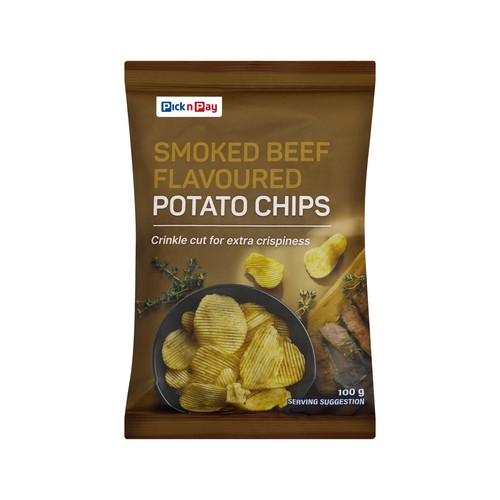 pnp smoked beef flavoured potato chips 100g