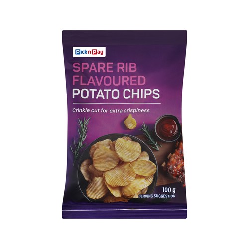 pnp spare rib flavoured potato chips 100g