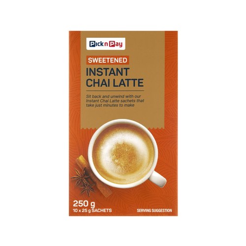 pnp sweetened instant chai latte sachet 10 x 25g