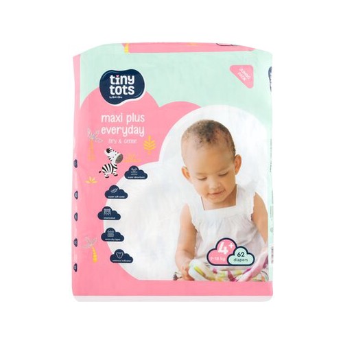 pnp tiny tots maxi plus size 4 62 nappies
