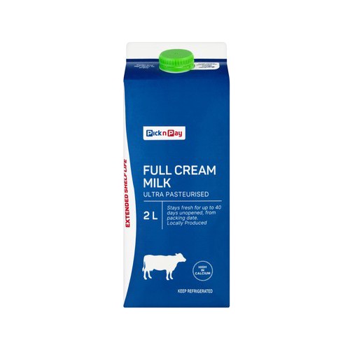 pnp ultra pasteurised full cream milk 2l