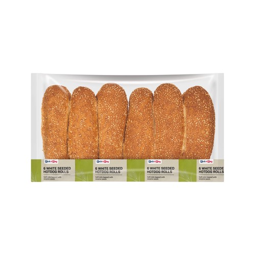 Pnp White Seeded Hot Dog Rolls 6 pack