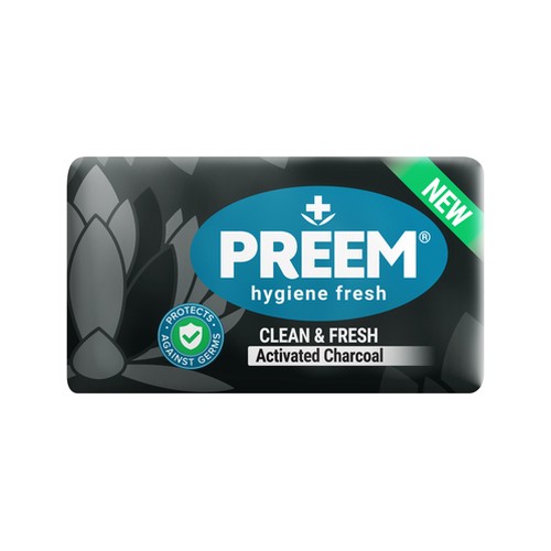 preem clean & fresh activated charcoal bar soap 175g