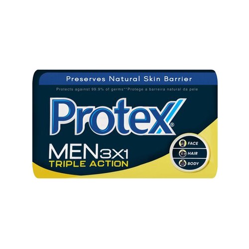 protex for men triple action antigerm bar soap 175g