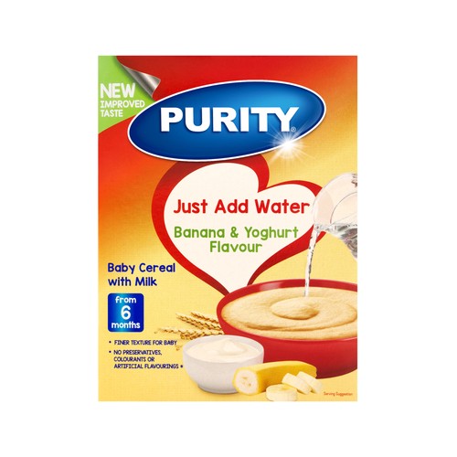 purity banana & yoghurt flavoured baby cereal with milk from 6 months 200g