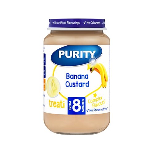 purity jar banana custard 200mlfrom 8 months