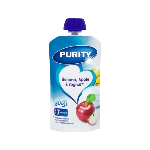 purity pouch banana apple & yoghurt 110ml from 6 months