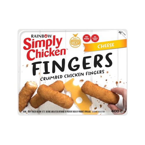 Rainbow Simply Chicken Frozen Finger Cheese 400g