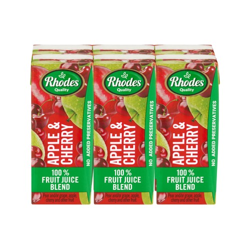 Rhodes 100 Apple & Cherry Fruit Juice Blend 200ml x 6