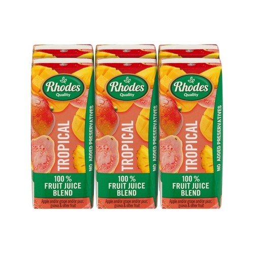 Rhodes 100 Fruit Juice Blend Tropical 200ml x 6