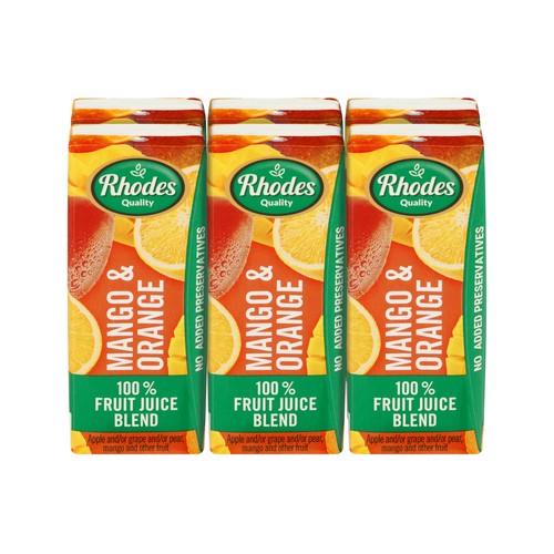 Rhodes Mango & Orange 100 Fruit Juice 6 x 200ml