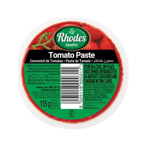 rhodes tomato paste cup 115g