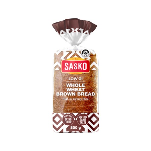 Sasko Low Gi Dumpy Whole Wheat Brown Bread 800g