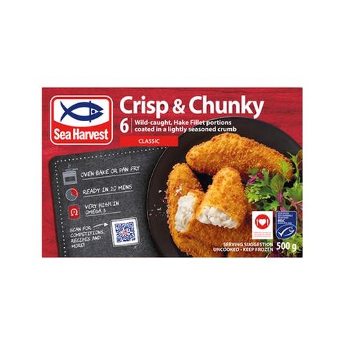 sea harvest crisp & chunky classic hake 500g