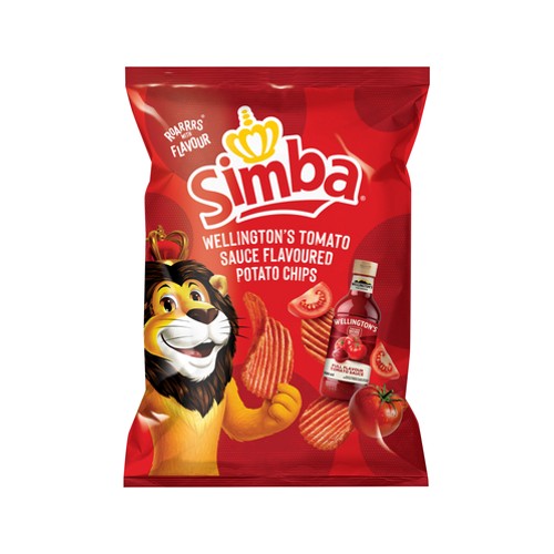 simba wellingtons tomato sauce potato chips 120g