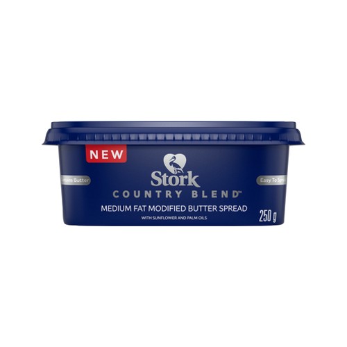 stork country blend mediun fat modified butter spread 250g