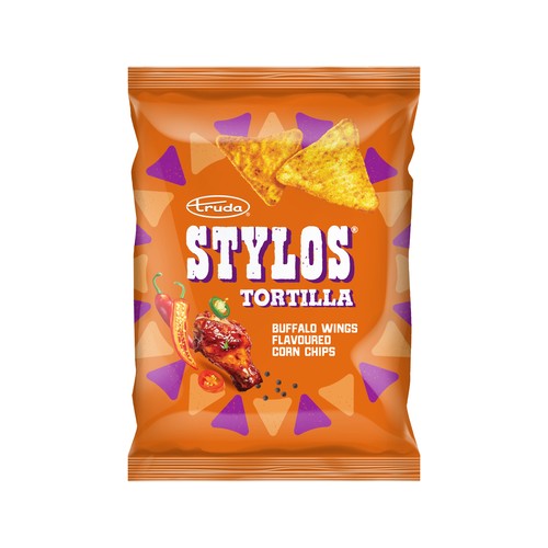 Stylos Tortilla Buffalo Wings Flavoured Corn Chips 145g